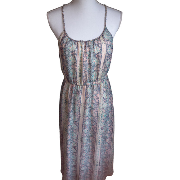 American Eagle Paisley Boho Print Maxi Dress - sheer and flowy - size M - Picture 1 of 16